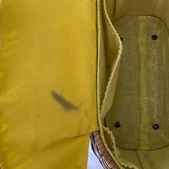 Vintage Woven WICKER BASKET BAG Box Purse w/ Woven Handle - Picture 12 of 13